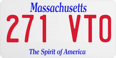 MA license plate 271VT0