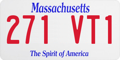 MA license plate 271VT1
