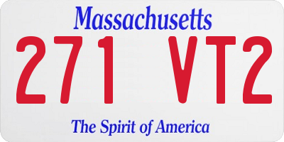 MA license plate 271VT2