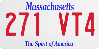 MA license plate 271VT4