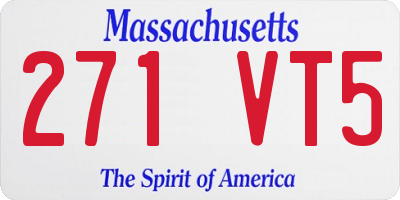 MA license plate 271VT5