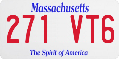 MA license plate 271VT6