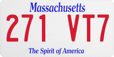 MA license plate 271VT7