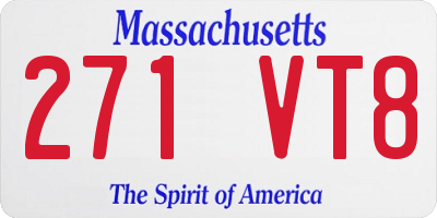 MA license plate 271VT8