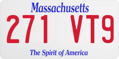 MA license plate 271VT9