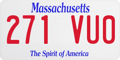 MA license plate 271VU0