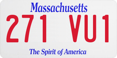MA license plate 271VU1