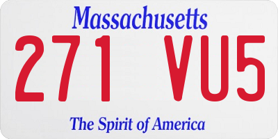 MA license plate 271VU5
