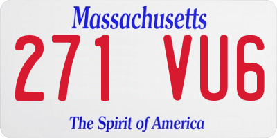 MA license plate 271VU6