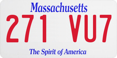 MA license plate 271VU7