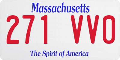 MA license plate 271VV0