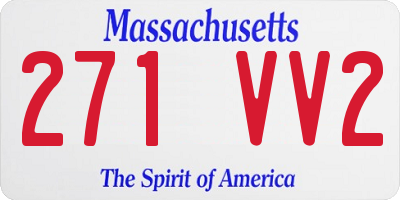 MA license plate 271VV2