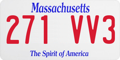 MA license plate 271VV3
