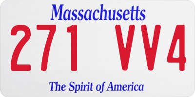 MA license plate 271VV4
