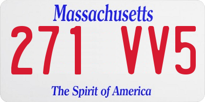 MA license plate 271VV5