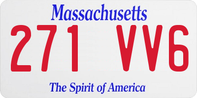 MA license plate 271VV6