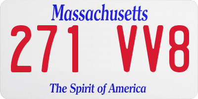 MA license plate 271VV8