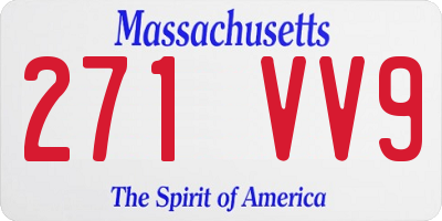 MA license plate 271VV9