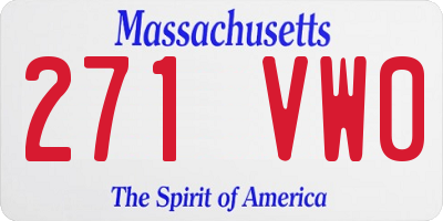 MA license plate 271VW0