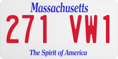 MA license plate 271VW1