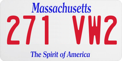 MA license plate 271VW2