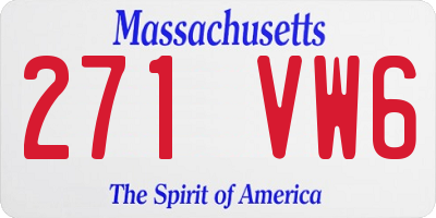 MA license plate 271VW6