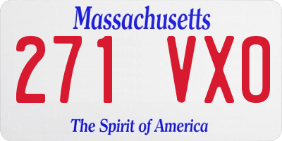 MA license plate 271VX0