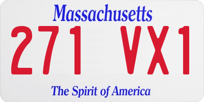 MA license plate 271VX1