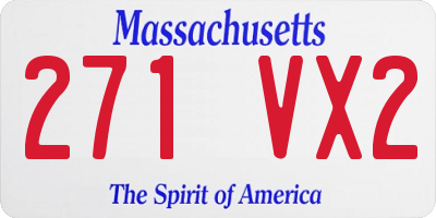 MA license plate 271VX2