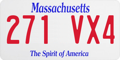 MA license plate 271VX4