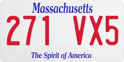 MA license plate 271VX5