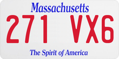 MA license plate 271VX6
