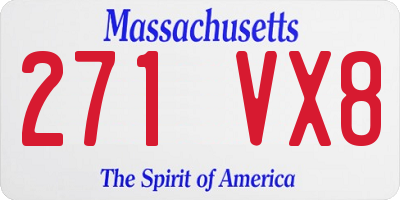 MA license plate 271VX8