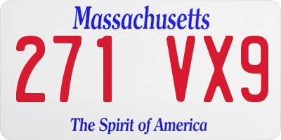 MA license plate 271VX9