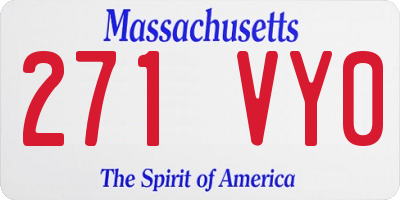 MA license plate 271VY0