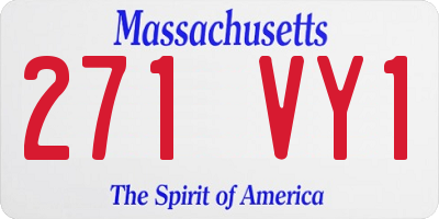 MA license plate 271VY1