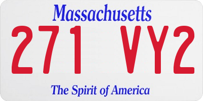 MA license plate 271VY2