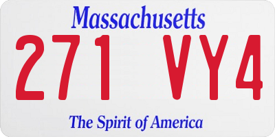 MA license plate 271VY4