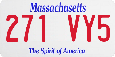 MA license plate 271VY5
