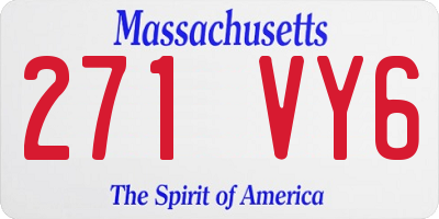 MA license plate 271VY6
