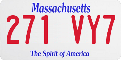 MA license plate 271VY7