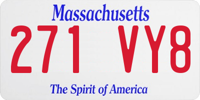 MA license plate 271VY8