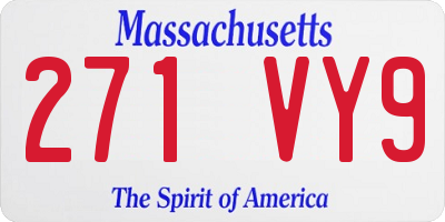 MA license plate 271VY9