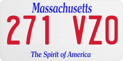 MA license plate 271VZ0