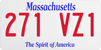 MA license plate 271VZ1