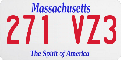 MA license plate 271VZ3