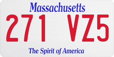 MA license plate 271VZ5