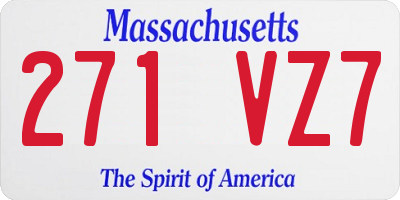 MA license plate 271VZ7