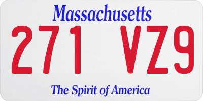 MA license plate 271VZ9