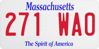 MA license plate 271WA0